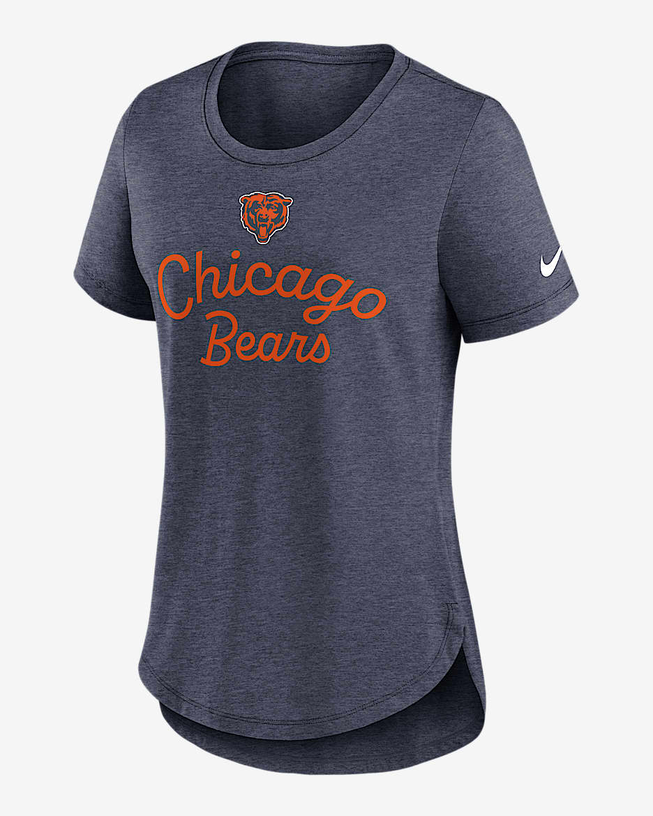 売れ筋商品|||ファナティクス カットソー トップス レディース Women's Navy Chicago Bears Play Script Lace-Up T-Shirt Navy womens-fanatics-navy-chicago-